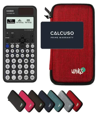 Produktbild von Casio fx-810DE CW ClassWiz inkl. WYNGS Schutztasche Rot - Wissenschaftlicher Taschenrechner - Basic Set