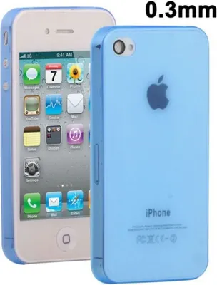 Produktbild von Schutzhülle Hard Case Hülle für Handy Apple iPhone 4 / 4s Blau transparent