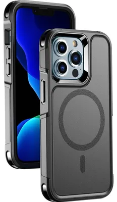Produktbild von Mobigear Traveller Schutzhülle für iPhone 13 Pro mit MagSafe, Hartschalen-Rückseite, stoßfest - Schwarz