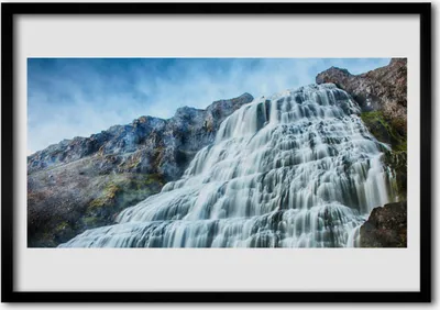 Produktbild von Bild 100x70 MDF-Rahmen Wandkunst Wasserfall Natur