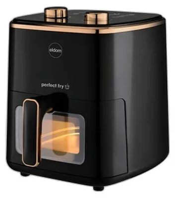 Zdjęcie produktu dla ELDOM FRITTA fat-free fryer capacity 5.0 l adjustable temp. clock 1500 W, Frytkownica na gorące powietrze, 5 l, 80 °C, 200 °C, 60 min, Pojedyńczy