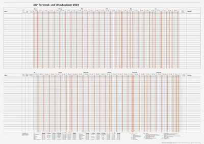 Produktbild von rido/idé 7033700004 Personal- und Urlaubsplaner Wandkalender 2024 1 Seite = 12 Monate 86 x 61 cm