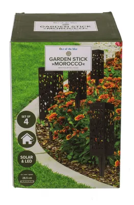 Produktbild von Gartenstecker Marokko mit Solarzelle & LED ca. 28,5 cm 4er Set
