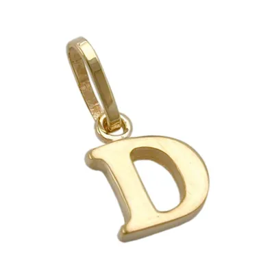 Produktbild von Anhänger 8x6mm Buchstabe D glänzend 9Kt GOLD gold 8x6mm