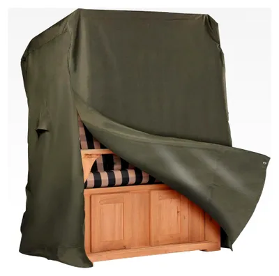 Produktbild von Winterfeste Schutzhülle aus 600 D Oxford-Gewebe mit flexiblem Klettverschluss, Strandkorbhülle 130 cm breit in grün