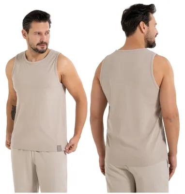 Produktbild von Moraj Herren Tanktop Unterhemd ärmellos – Beige, Größe XL, bequem