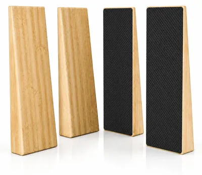 Productafbeelding van Bamboe deurstopper, met antislip rubber, voor het veilig openhouden van deuren, antislip