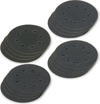 Image de Papier abrasif pour ponceuse excentrique 115 mm, grain K60 - K180, 16 pièces