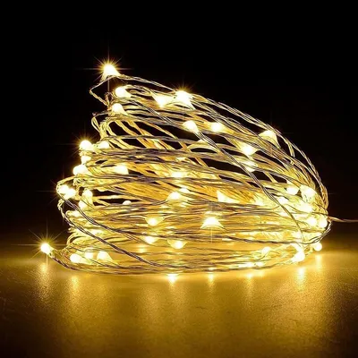 LED Lichterkette - Dekorative Stimmungsbeleuchtung - Flexibles Kupferdraht - 15 Meter - Warmweiß