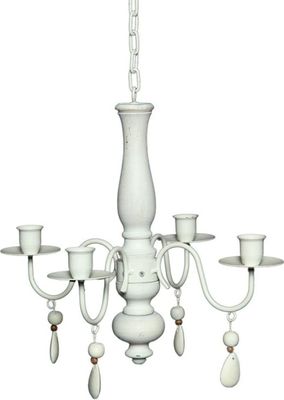 Romance Holz/Eisen 4er-Kronleuchter 60cm