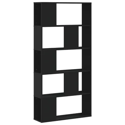 Obrázek produktu pro vidaXL Knihovna 5 polic černá 80,5x23,5x162,5 cm materiál na bázi dřeva