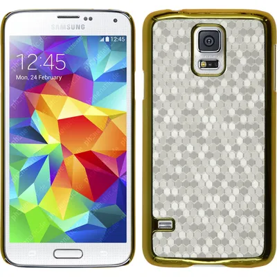 Produktbild von PhoneNatic Case kompatibel mit Samsung Galaxy S5 mini - Hülle weiß Hexagon Hard-case + 2 Schutzfolien