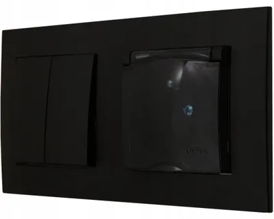 Produktbild von Ospel Szafir Doppel-Schalter und Steckdosen-Set Schwarz