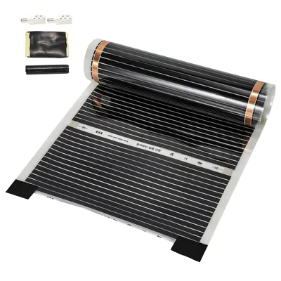 Image de Jayseuw film chauffant chauffage par le sol chauffage électrique infrarouge, 220W/m2, approprié pour 5m2, set de film chauffant, 2x0.5m par pièce
