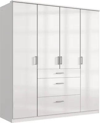 Produktbild von Drehtürenschrank >Clack< in HOCHGLANZ LACK WEISS - 179x199x58cm (BxHxT)