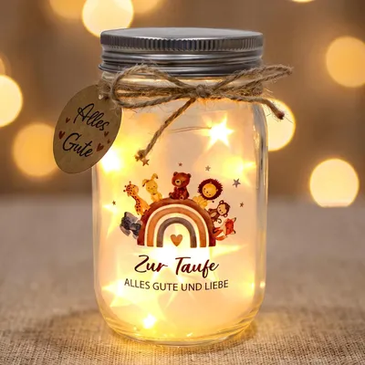 Productafbeelding van Flessenlamp LED - Met lichtsnoer - Cadeau voor doop - Met beschrijfbare wenskaartjes