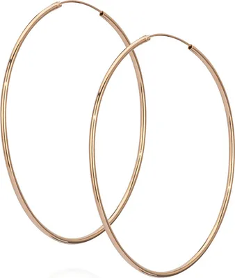Produktbild von Paar Creole Ohrringe Vergoldet Ohrschmuck Ohrhänger 70mm 7414