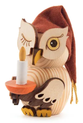 Obrázok produktu pre Drechslerei Kuhnert Erzgebirge mini sova 7 cm, motív:sleepyhead