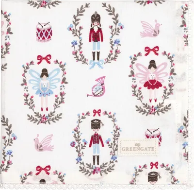 Produktbild von Greengate Cindarella Stoffserviette mit Spitze white 40x40cm