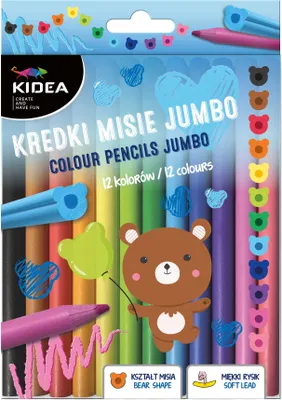 Image de Jumbo Teddy Bears Crayon de couleur 12 couleurs Kidea