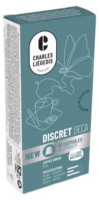 Obrázek produktu pro Kávové kapsle bez kofeinu kompatibilní s Nespresso® Charles Liégeois Discret Deca, 10 ks.