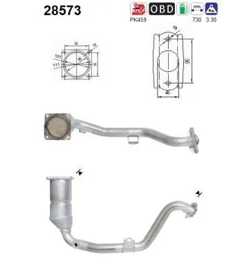 Produktbild von AS Katalysator Kat passend für PEUGEOT 307 CC (3B) 28573