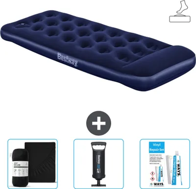 Produktbild von Bestway Luftmatratze - 1 Person - 76 x 185 x 28 cm - Blau - Inklusive Zubehör