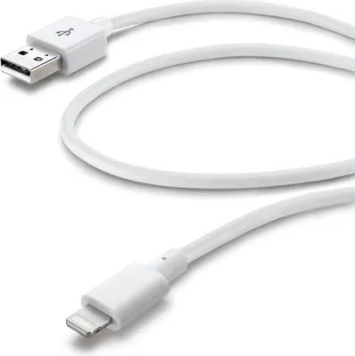 Productafbeelding van Cellularline USB-oplaadkabel, 1,2 meter, wit, USB-A/Lightning, MFI-gecertificeerd