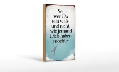 Produktbild von Holzschild Spruch 12x18cm sei wer du sein willst und nicht