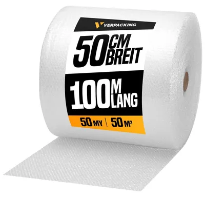 Produktbild von Noppenfolie 50 cm x 100 m, 50 my, 2-lagig, für Verpackung