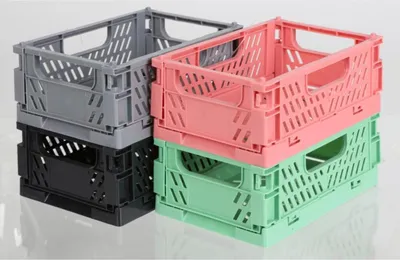 Produktbild von Mini Deko Klappbox 15×10×5,7 cm 24er Set – faltbare Aufbewahrungsbox kleine Organizer Box stabile Kunststoff Klappkiste verschiedene Farben zufällige Farbauswahl