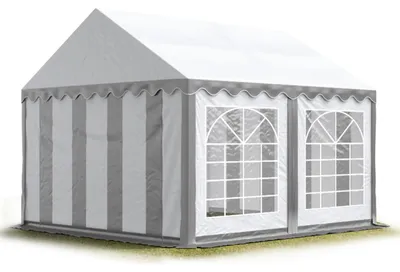 Produktbild von TOOLPORT Partyzelt Festzelt 3x4 m Garten-Pavillon PVC Plane 700 N in grau-weiß Wasserdicht