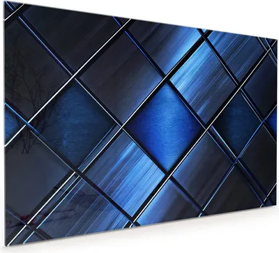 Produktbild von Küchenrückwand Spritzschutz Glas mit Motiv Blaue Kacheln 40 x 40 cm