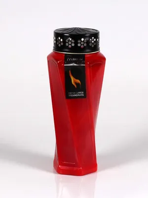 Produktbild von Lyra Premium 12 Grabkerzen, Lange Brenndauer von bis zu 7 Tagen, Grablichter, Öllichter, Grablaterne, Grablampe, Grableuchte zur Grabgestaltung (Rot)