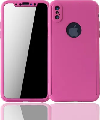 Produktbild von Handyhülle Schutzhülle für Apple iPhone XS Full Case Cover Displayschutz 360 Pink