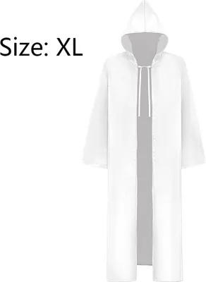 Produktbild von Party Halloween Gothic Cape Cod Kostüm mittelalterliche Kapuze Robe Stoff Halloween Kostüme für Männer und Frauen, Weiß, S