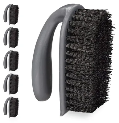 Produktbild von Handbürste Schrubbürste Bodenbürste - Harte Borsten - Mit Griff - Grau - 6er Set