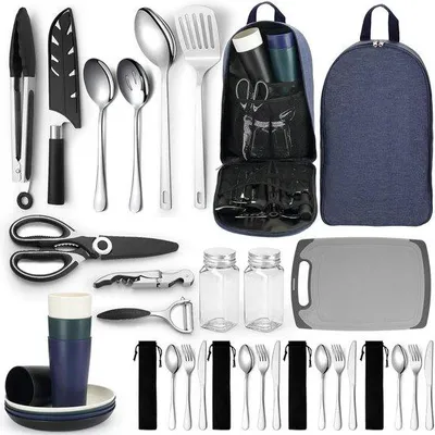Produktbild von Camping-Kochset für Abenteuer und Grillpartys mit Basisausstattung