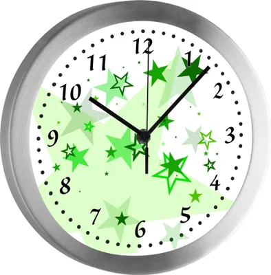 Produktbild von Funkuhr, Kinder Wanduhr, Kinderuhr, Kinderzimmer  Sternenhimmel grün