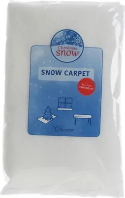 A package of white artificial snow carpet for Christmas decoration.