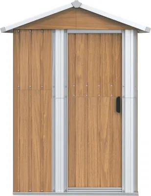 Produktbild von Cloris Designermöbel Gartenhaus Braun 126x97,5x177cm Verzinkter Stahl - 2026Neu965182 - Mülltonnenboxen