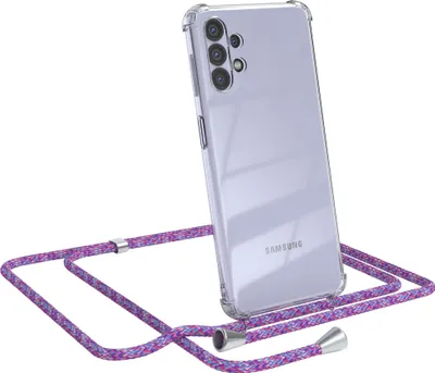 Produktbild von EAZY CASE Handykette kompatibel mit Samsung Galaxy A32 5G, Handyhülle mit Umhängeband, Handykordel, Schutzhülle Clear, Band in Bunt