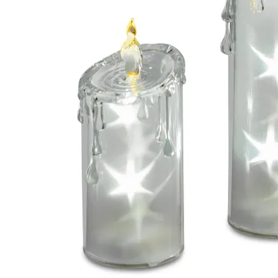 Produktbild von LED Kerze ACRYL STARS mit Sternen H. 18cm D. 7cm Formano W25