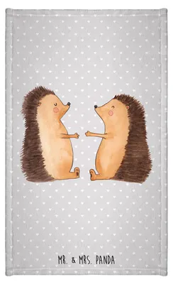Produktbild von Mr. & Mrs. Panda Handtuch Igel Liebe - Grau Pastell - Geschenk, Verheiratet, Klein, Freund, Frotteetuch, Hochzeitstag, Baumwollhandtuch, Mini-Handtuch, badezimmer