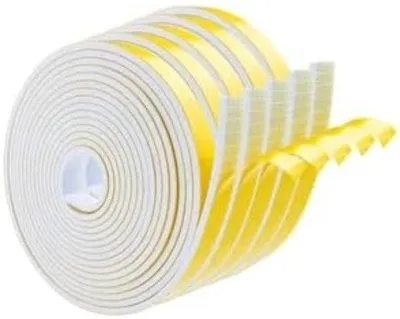 Produktbild von Famanu Schaumstoffdichtungsband Set von 2 Rollen - selbstklebende Dichtungsstreifen für Türen und Fenster - 6 mm x 1,5 mm - weiß