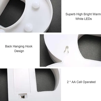 Obrázok produktu pre Alphabet LEDs Light Standing Letters Sign with Bulbs Night Lamp Warm White Constant Bright Light Effect 2 * AA Cell Operated IP54 Water Resistance for Birthday Christmas Wedding Home Party Bar Decoration