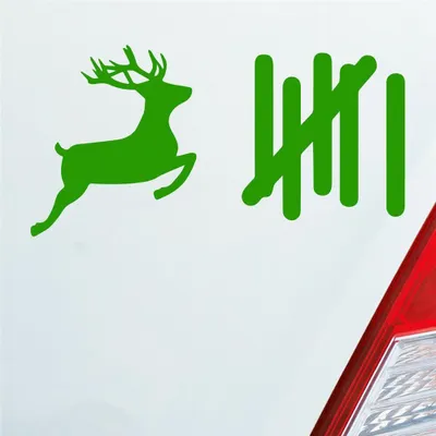 Produktbild von Auto Aufkleber Strichliste Tally List Hirsch Winter Deer 15x8 cm Hellgrün Sticker Heckscheibenaufkleber