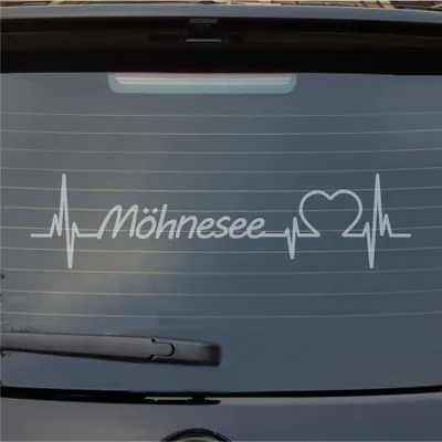 Produktbild von Heckscheibenaufkleber Möhnesee Herzschlag Puls See Sea Liebe 55x14 cm Milchglas Auto Aufkleber Sticker