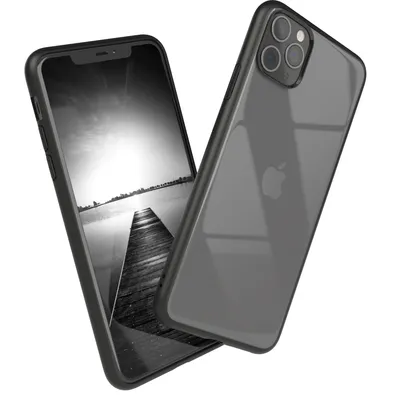 Produktbild von EAZY CASE Clear Hybrid Bumper Hülle für Apple iPhone 11 Pro Max, Handyhülle stoßfest mit Kameraschutz, Handycase dünn in Schwarz