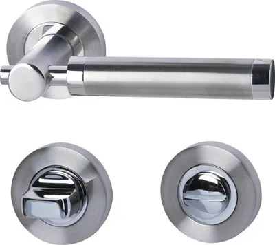 Produktbild von Rosettengarnitur Solid 3 edelstahl/poliert/satiniert WC für Bad + WC Türen